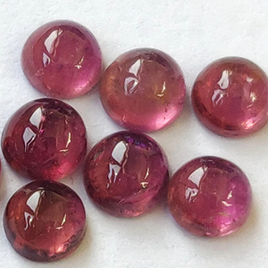 ทัวร์มาลีนสีชมพูธรรมชาติ6มม. รอบ Cabochon คุณภาพสูง-หลวมสีชมพูทัวร์มาลีน - Product Image 1