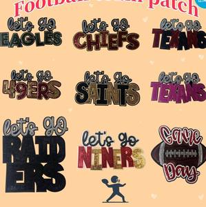 Parches Bordados Personalizados con Lentejuelas y Corazón para Bolsas, Gorras, Hombres y Mujeres, Ecológicos, para el Día del Partido de Fútbol - Product Image 4