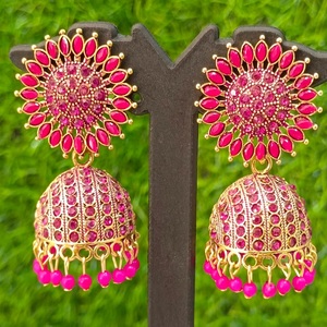 New Arrival Stud and <b>Long</b> Low Range <b>Earring</b> Jumka with Colorful Stone <b>Earring</b> Jumka New Fine Jewelry Low Price Jumka - Product Image 4