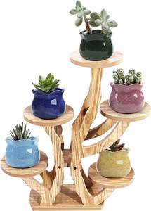 ARTESANÍA maceta de madera Wishing Well maceta decoración de jardín de patio trasero macetas de madera creativas macetas de flores de corteza jardín - Product Image 2