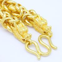 Chaîne en or de Dubaï plaqué or 24 carats de haute qualité, design mode, motif dragon, 8,0 mm, 23 pouces, pour homme, idéale pour les fêtes et comme cadeau de mariage