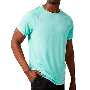 เสื้อยืดออกกำลังกายระบายอากาศได้ดีสำหรับผู้ชายเสื้อยืดออกกำลังกายรัดรูปผ้าฝ้ายไมโครไฟเบอร์100% เสื้อยืดออกกำลังกายสั่งทำโลโก้ได้ - Product Image 5