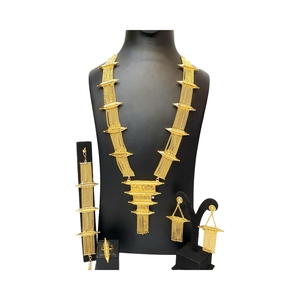 Arabic Collection 24kt Gold Plated Fine Jewelry Sets Copper with Pearl and Diamond for <b>Gift</b> - Product Image 1