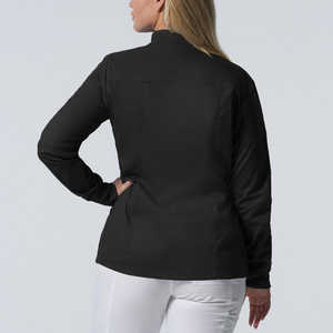 Infirmière médicale uniforme extensible fermeture éclair hôpital à manches longues veste de gommage unisexe confortable veste d'allaitement - Product Image 3