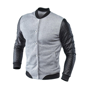Veste universitaire d'hiver en laine et cuir de style urbain pour hommes avec design respirant et chauffant - Product Image 4