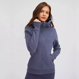 Haute qualité femmes Sport fermeture éclair sweats à capuche personnalisé polaire pour l'hiver course à capuche avant mode dames tricoté Sport veste - Product Image 2