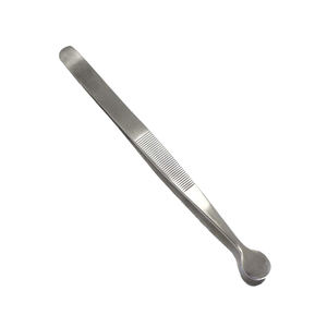 Pince à perles professionnelle en acier inoxydable de 5,75 pouces, poignée texturée, pointe peu profonde de 14 mm pour piercing, accessoire de maquillage permanent - Product Image 2