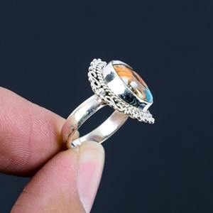 Bijoux en argent sterling 925 de style bohème fait à la main bague classique avec pierre précieuse turquoise taille ovale cadeau de mariage pour femme soeur - Product Image 3