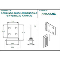Ensemble de supports de plateau PLV verticaux CSB-50-NA Naturel