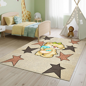 Roma Cartoon Teddy Bear Kids Rug Nursery Baby Room Carpet <strong>Star</strong> Pattern Decorative Toddler Bedroom Rug OEM ODM - Product Image 2