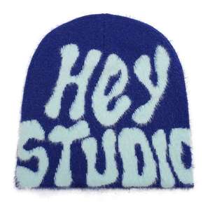 Wholesale Custom Logo Jacquard Knitted Hats Mohair Beanie with Common Fabric Feature Manufactured with Your Own Design - Product Image 2