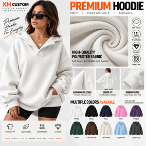 Custom Logo Women Oversized Hoodie <b>Batwing</b> Sleeve Loose Fit Pullover Sweatshirt Casual Hooded <b>Tops</b> Manufacturer - Product Image 2