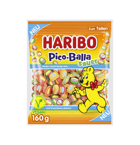 Caramelos Masticables Haribo Pico Balla Sour al por Mayor, 160g, Paquete de 40 Unidades en Caja Exhibidora, con Recubrimiento de Azúcar Ácido y Sabor a Frutas - Product Image 5