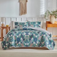 Parure de lit en polyester style bohème, imprimée, avec couette, draps et couvre-lit matelassé – Vente en gros