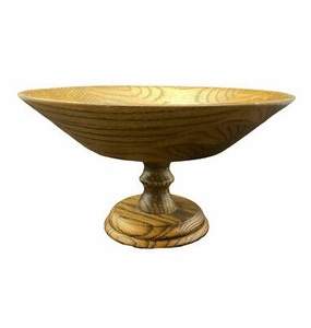 Bol de service en bois naturel d'acacia de conception royale avec Base pour le bol de service de salade de Restaurant de serveur de collation et de riz - Product Image 5