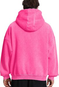 Men's Winter Casual <b>Drop</b> Shoulder Hoodie Zip-Up Fleece 100% Cotton 360 GSM Breathable O-Neck Solid Embroidered <b>Acid</b> Washed - Product Image 4