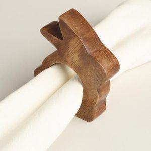 Wooden Napkin Rings With Natural Color Mango Wood Napkin Ring Holder for Wedding Party Kitchen & <b>Table</b> Decoration - Product Image 1