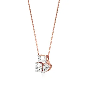 Collier pendentif Trio de diamants raffinés - Product Image 2