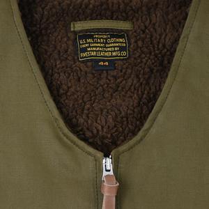 Chaleco de tela estilo aviador oliva para hombre al por mayor, ropa de abrigo ligera sin mangas Vintage, capas informales, suministro OEM de cinco estrellas - Product Image 6