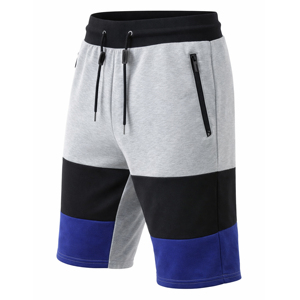 Shorts de jogging décontractés pour hommes en polyester/coton, taille mi-haute avec cordon de serrage, respirants, pour l'été, la détente et la gym - Product Image 3