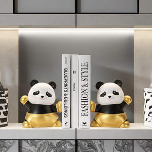 H.M.A Artisanat Moderne Finition chromée Design de luxe Sculpture décorative Ensemble Serre-livres élégant Accent de table en métal durable - Product Image 3