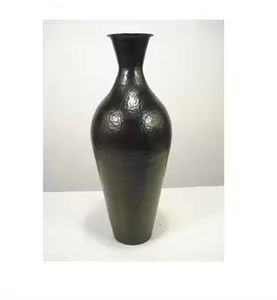<b>Black</b> Finishing Aluminium Floor <b>Vases</b> Home Decor Floor <b>Vases</b> at Inexpensive Price Standard Look Hammered Design - Product Image 5