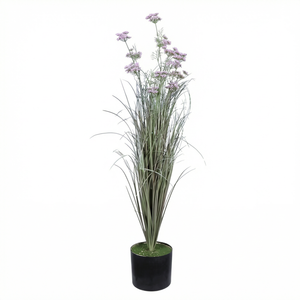 Planta Artificial de Hierba de Prado Rosa en Maceta - Product Image 1
