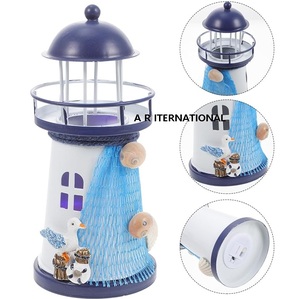 Nouveau style méditerranéen, phare nautique en métal fait à la main, décoration d'intérieur, porte-bougie en fer pour Pâques, anniversaire et autres occasions - Product Image 5