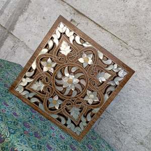 Caja de regalo acrílica moderna con tapa decorativa con incrustaciones de concha Soporte de dulces árabe Premium para bodas, regalos Eid, uso de exhibición en el hogar - Product Image 6