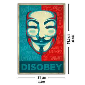 Póster de Lona V for Vendetta con Diseño de Máscara para Decoración de Pared con Diseño Disobey - Product Image 4