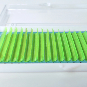 Nouvel Arrivage Extensions de Cils Longs Naturels Faits Main de Haute Qualité Néon Fluorescentes Couleurs Festives en Fibre HY LON Marque Privée - Product Image 4