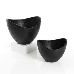 Vaisselle de cuisine écologique Bol rond en métal pour aliments Couleur noire Bol de service pour la maison Hôtels Tabletop Bols à nourriture - Product Image 6