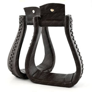 Estribos para montar en campana a granel, estribos occidentales, diseño con cordones de cuero esmaltado, estribo duradero, equipo para montar a caballo - Product Image 4