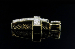 จี้เพชรรูปไม้กางเขนเพชรโมอิสสำหรับนักซ่อมเครื่องประดับแนวฮิปฮอปเย็นชุบทองเครื่องประดับแบบกำหนดเอง - Product Image 3