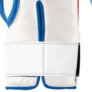 Professional Red White Blue Leather Boxing Gloves <b>Velcro</b> Wrist Training Sparring Gloves for Men and Women - Product Image 6