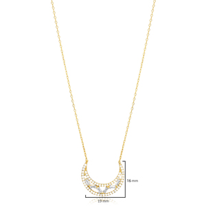 Baguette CZ piedra Luna diseño encanto collar venta al por Mayor turco 925 joyería de plata esterlina - Product Image 2