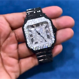 Direct prix d'usine Nouvelle montre hip hop en moissanite personnalisée pour hommes, résistante à l'eau et cloutée de diamants - Product Image 6