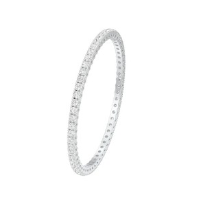 IGI Certified Round Cut Lab Grown Diamond Eternity <b>Bangle</b> <b>Bracelet</b> in Solid 925 Sterling Silver Finish - Product Image 3
