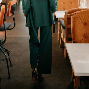 Pantalones Deportivos Elegantes para Mujer, Cintura Alta, Pierna Ancha, Corte Ajustado, Plegables, Transpirables, Elásticos, Diseño Liso - Product Image 6