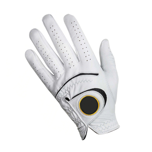 Best Selling Mudassar Sports Men Left Hand Adult Full-Finger Lightweight Non-Slip Customizable Golf <b>Gloves</b> White Genuine Leather - Product Image 3