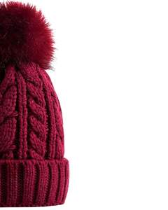 Gorro de Punto Personalizado para Invierno, Color Rojo Vino, con Pompón, Tejido Grueso, Mezcla de Lana Acrílica Cálida, Fabricante Personalizado, Unisex - Product Image 3
