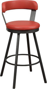 Ensemble de 2 tabourets de bar pivotants, hauteur d'assise de 30.5 po, chaises de comptoir rembourrées rouges avec base robuste pour bar ou cuisine - Product Image 4
