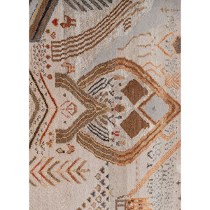 Manchaha <b>Ivory</b> Hand Knotted Wool Bamboo Silk <b>Rug</b> 10mm Thick Geometric Abstract Pattern for Home Hallway Rectangle Model-Les-2885 - Product Image 3