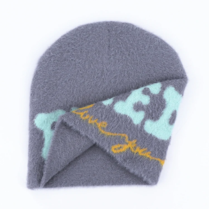 Bajo MOQ Fabricante de gorros personalizados Logotipo grande Diseño gráfico Streetwear Winter Skull Cap Skully Hat Jacquard Knitted Y2K Beanie - Product Image 4