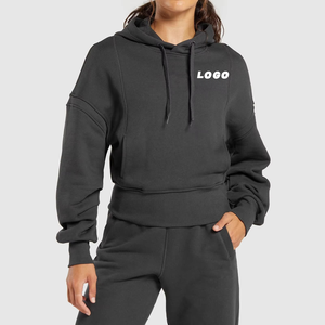 Chándal de Invierno con Capucha y Cordón Ajustable, Estilo Urbano, para Mujer, Talla Grande, 100% Algodón, con Logotipo Personalizado - Product Image 1