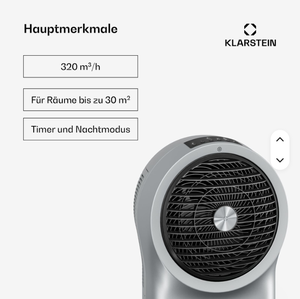 Tower <b>Air</b> <b>Cooler</b> Fan Water 320 M3/h 6L Tank Portable for Home <b>Rooms</b> 30 M2 50W 50 DB Silver App-Controlled Touch Control 3-Speed - Product Image 2