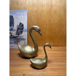 Sculpture de canard en bronze faite à la main ensemble de 2 artisanat en métal Figurine de canard antique vaisselle centre de table articles fournitures d'événement - Product Image 5