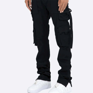 Pantalon cargo en coton pour hommes personnalisé en usine OEM élégant taille moyenne Streetwear doux tendance grandes tenues décontractées - Product Image 2