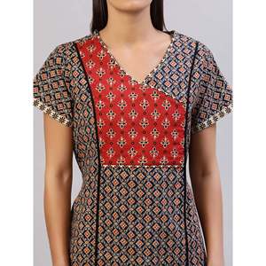 Evolove Women's Super Soft 100% Cotton Printed Maxi Nightgown Long Sleepwear for Ladies ODM Size 3XL - Product Image 3