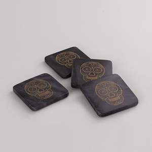 Accesorios para vasos de mármol negro Posavasos elegantes - Product Image 1